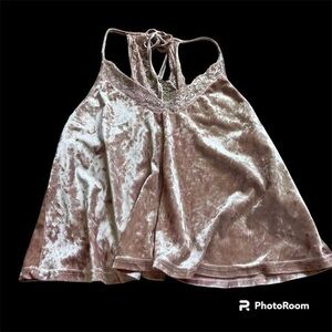 Illa Illa pink velvet with lace detailing shirt